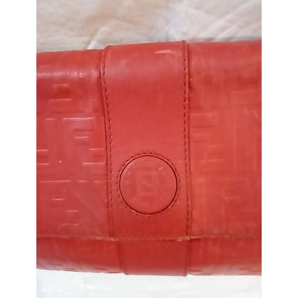 Fendi Zucca FF Red Leather Crossbody Bag - Picture 3 of 16